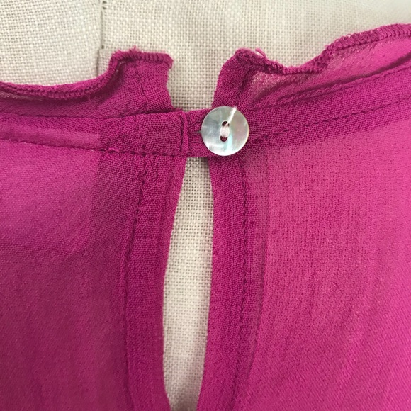 Newport News Pink Dress Size 8 EUC Sheer Gauze Overlay - Picture 7 of 11